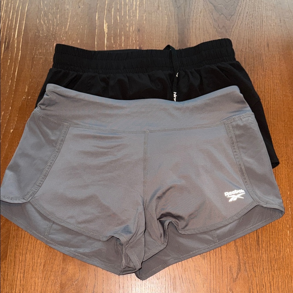 Reebok Women’s Black and Gray Athletic Running Shorts